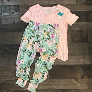 Posh Peanut Erin Women's Short Sleeve Loungewear Set - Small